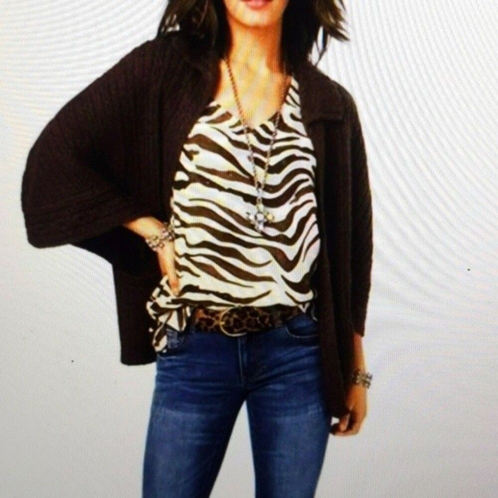 CAbi dark brown Repose Cape sweater #3702 - XS/S